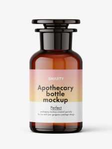 Amber apothecary bottle mockup / 250 ml