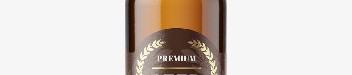 Amber beer bottle mockup Amber beer bottle mockup