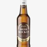 Amber beer bottle mockup