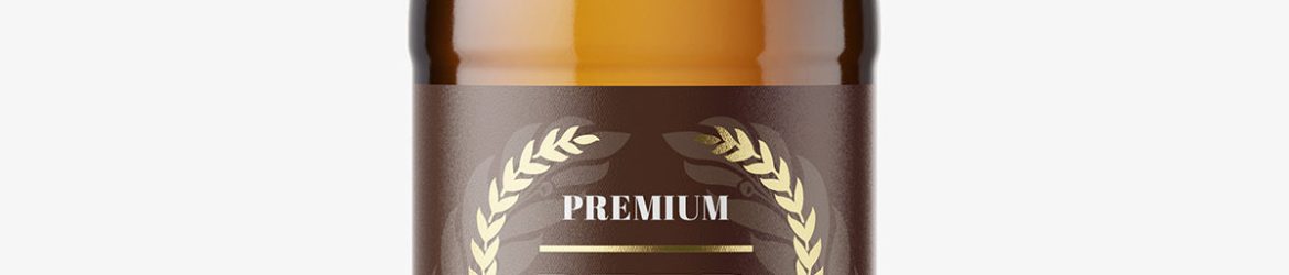 Amber beer bottle mockup