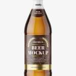 Amber beer bottle mockup