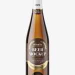 Amber beer bottle mockup