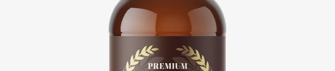 Amber beer bottle mockup / 330 ml Amber beer bottle mockup / 330 ml