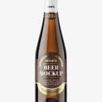 Amber beer bottle mockup