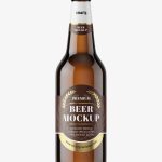Amber beer bottle mockup