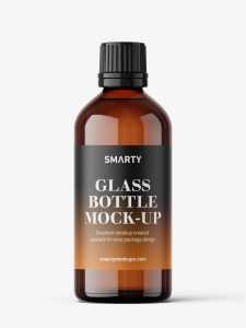 Amber bottle mockup / 100 ml