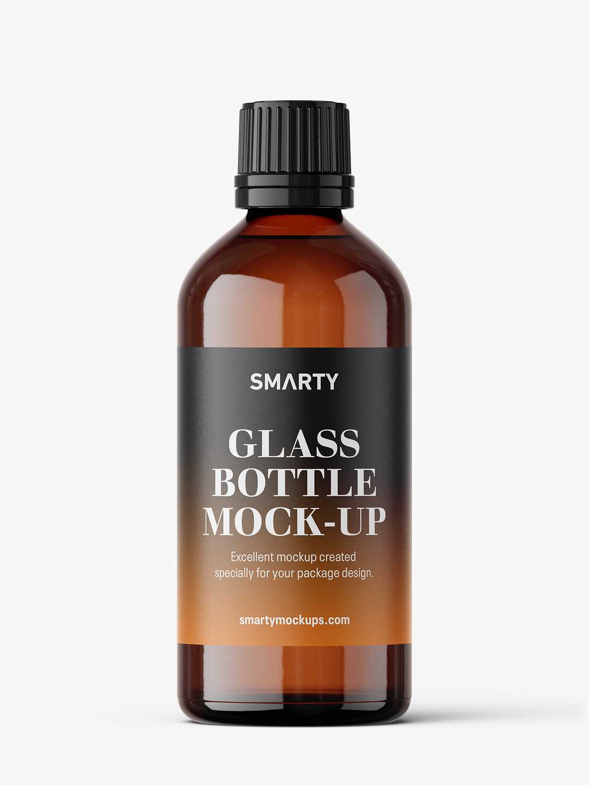 Amber bottle mockup / 100 ml