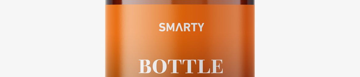 Amber bottle mockup with flip top mockup