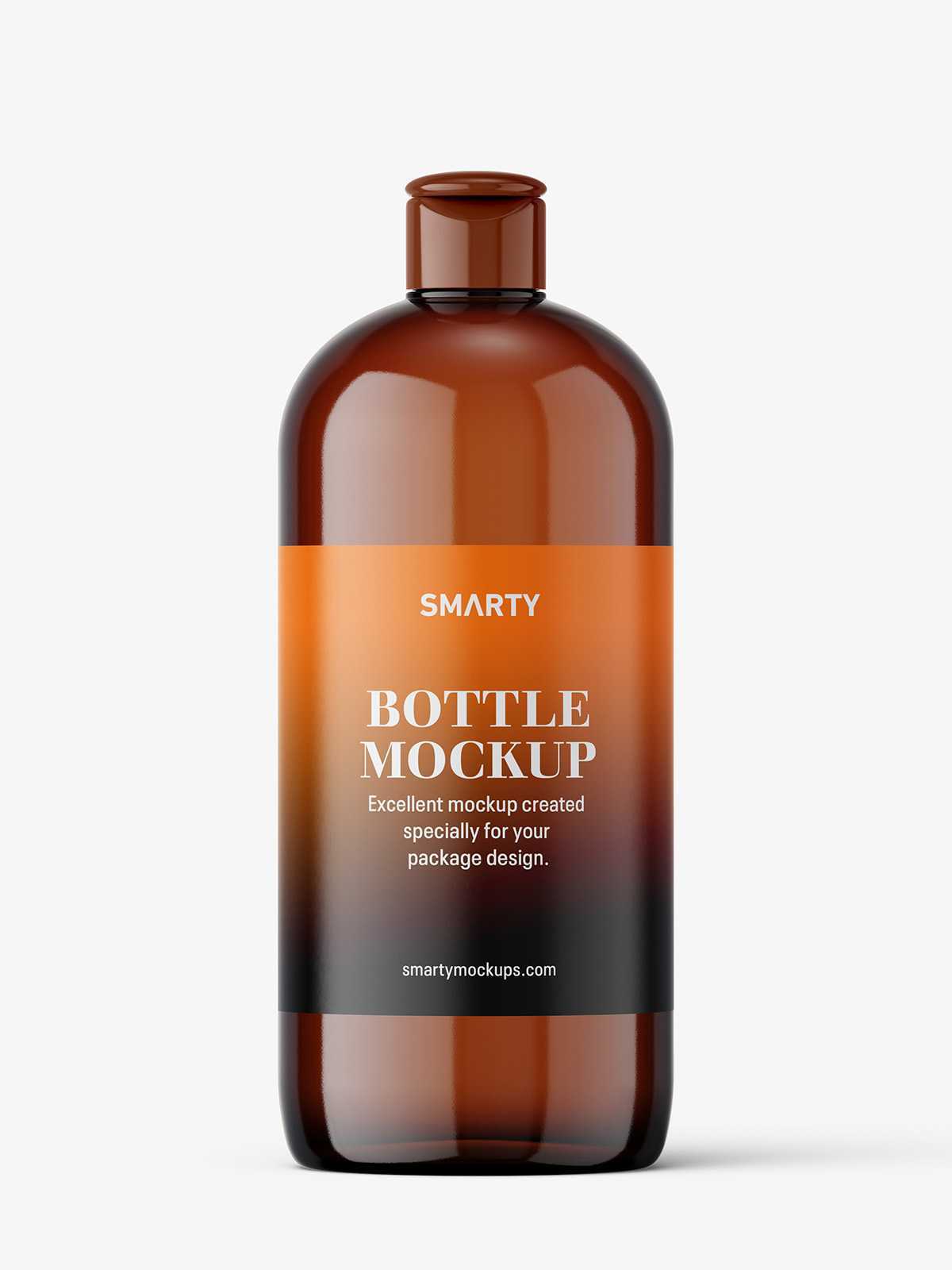 Amber bottle mockup with flip top mockup
