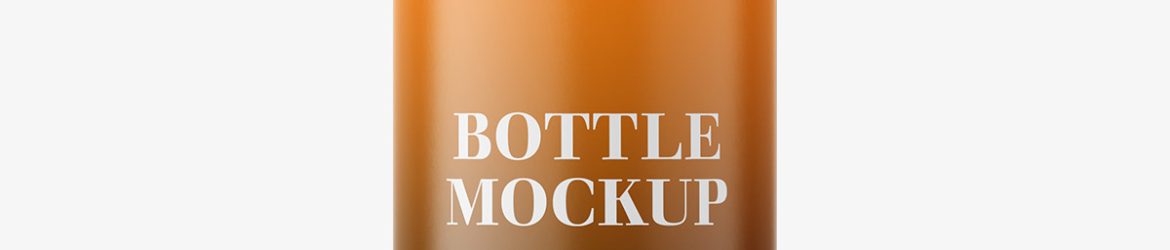 Amber bottle with child resistant cap mockup