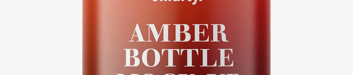 Amber bottle with crimp seal mockup / 100ml Amber bottle with crimp seal mockup / 100ml