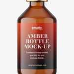 Amber bottle with crimp seal mockup / 100ml - Free PSD Download Amber bottle with crimp seal mockup / 100ml
