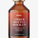 Amber bottle with crimp seal mockup / 50ml - Free PSD Download Amber bottle with crimp seal mockup / 50ml