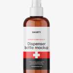 Amber bottle with dispenser mockup - Free PSD Download Amber bottle with dispenser mockup