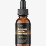 Amber bottle with dropper mockup