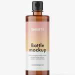 Amber bottle with flip top lid mockup