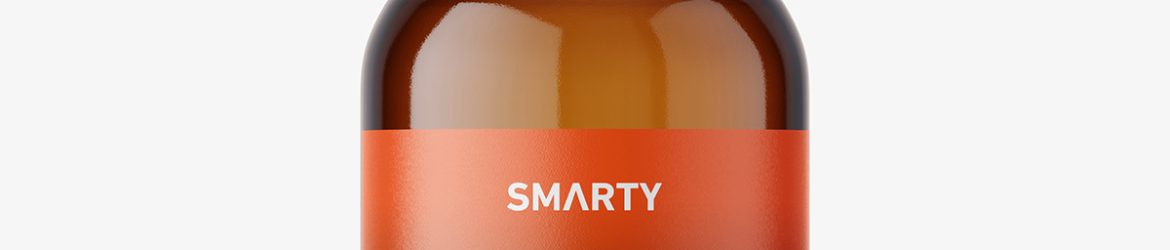 Amber bottle with pump mockup / 100 ml