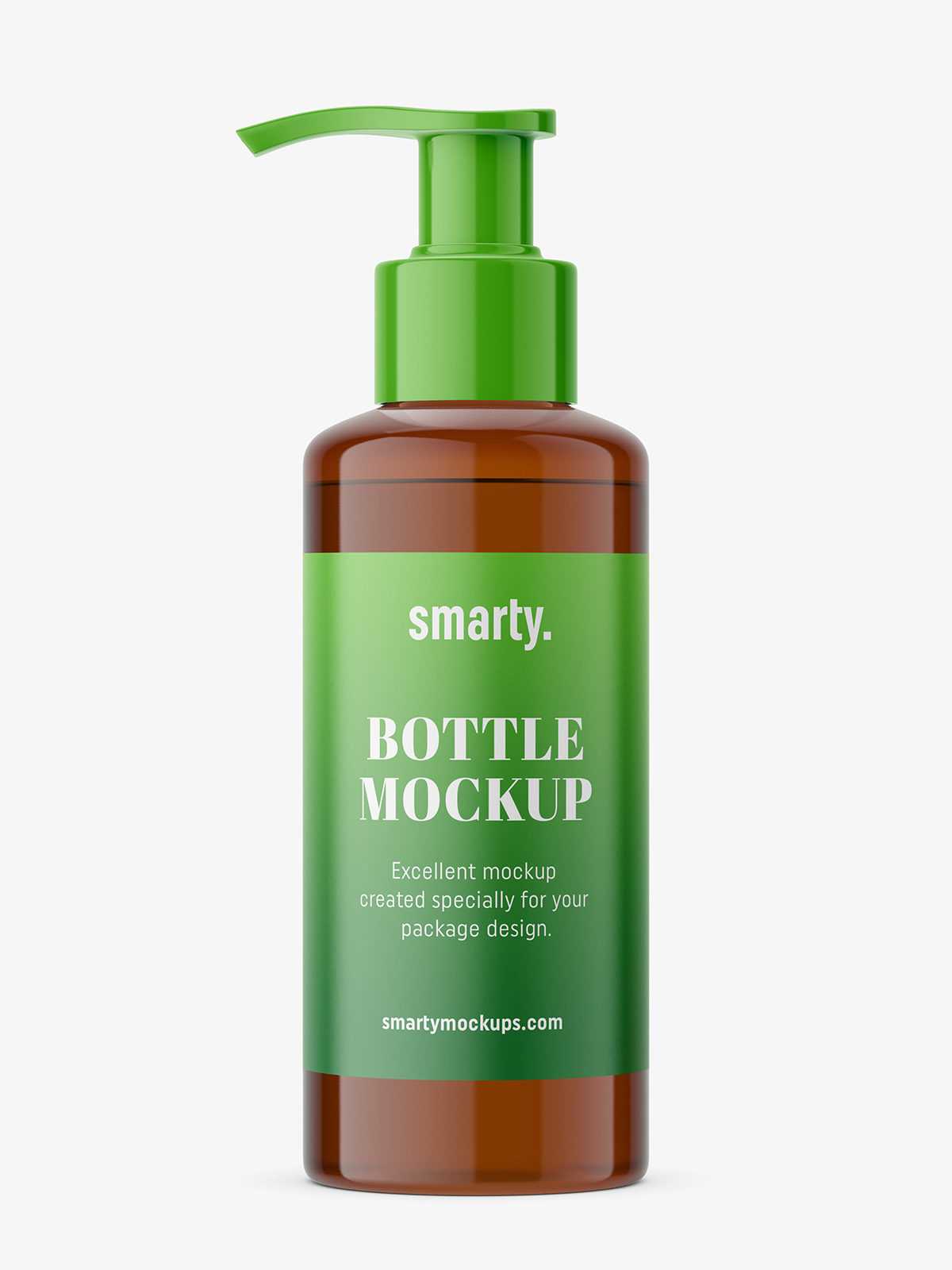 Amber bottle with pump mockup