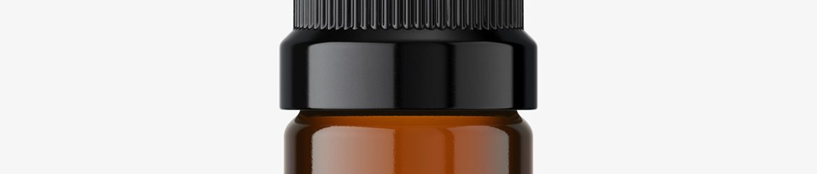 Amber bottle with push pump mockup / 5 ml