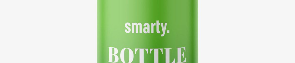 Amber bottle with push spray mockup