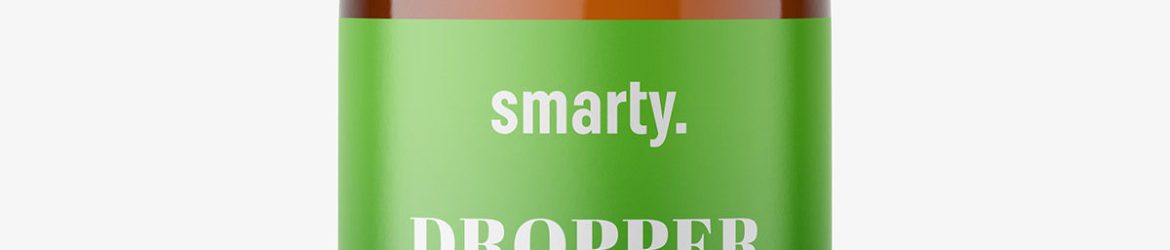Amber bottle with screw cap mockup
