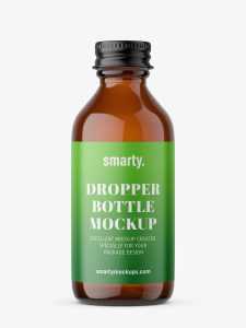 Amber bottle with screw cap mockup