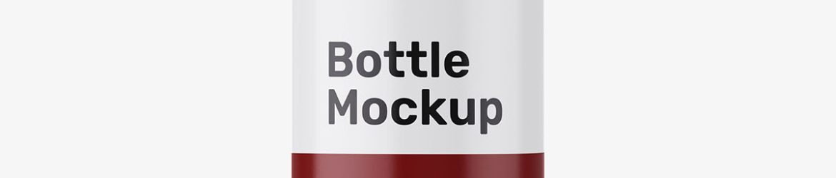 Amber bottle with tampered lid mockup