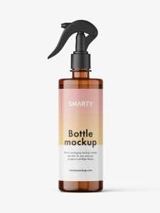 Amber bottle with trigger spray mockup