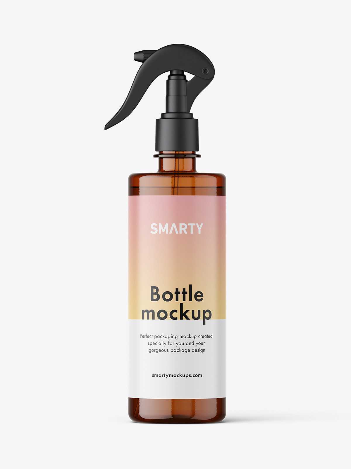 Amber bottle with trigger spray mockup