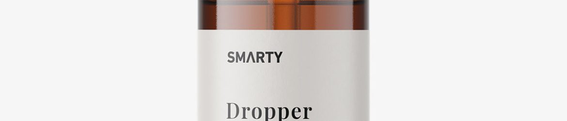 Amber button dropper bottle mockup