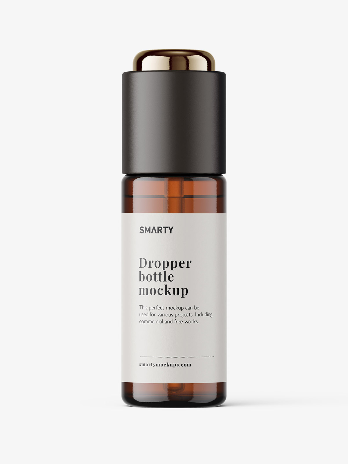 Amber button dropper bottle mockup