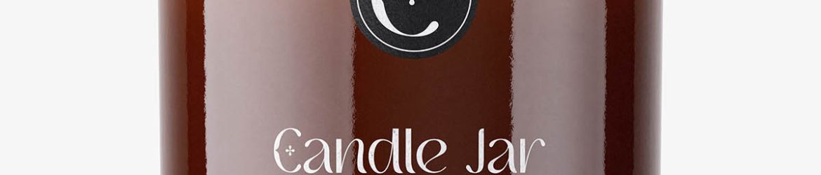 Amber candle jar mockup