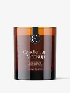 Amber candle jar mockup