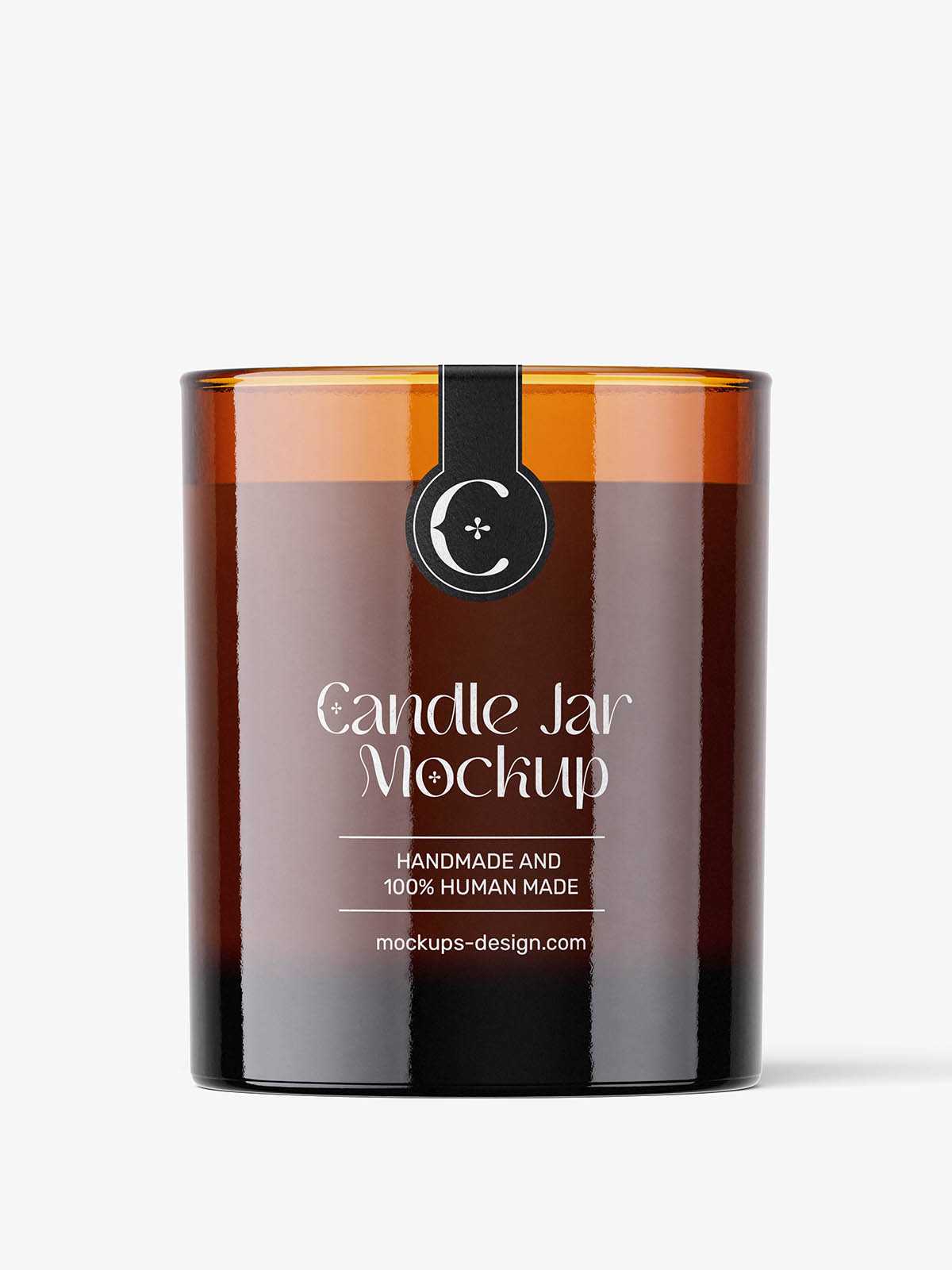 Amber candle jar mockup
