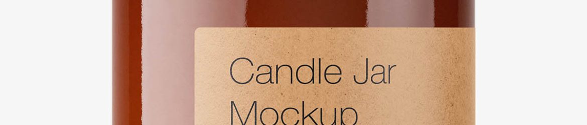 Amber candle jar mockup