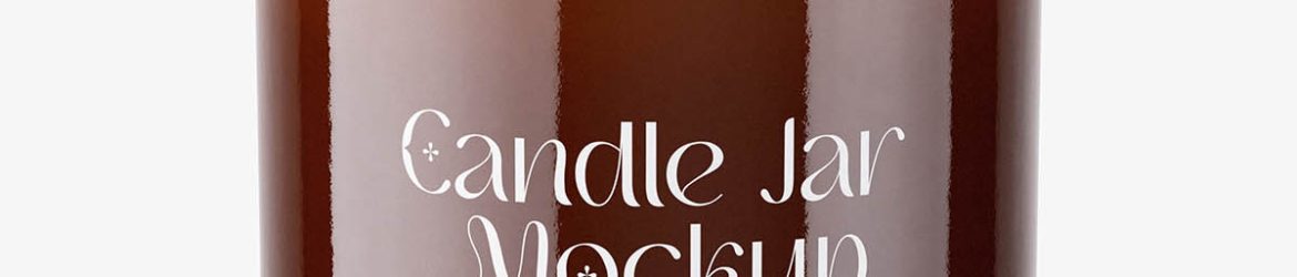 Amber candle jar mockup Amber candle jar mockup