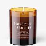 Amber candle jar mockup