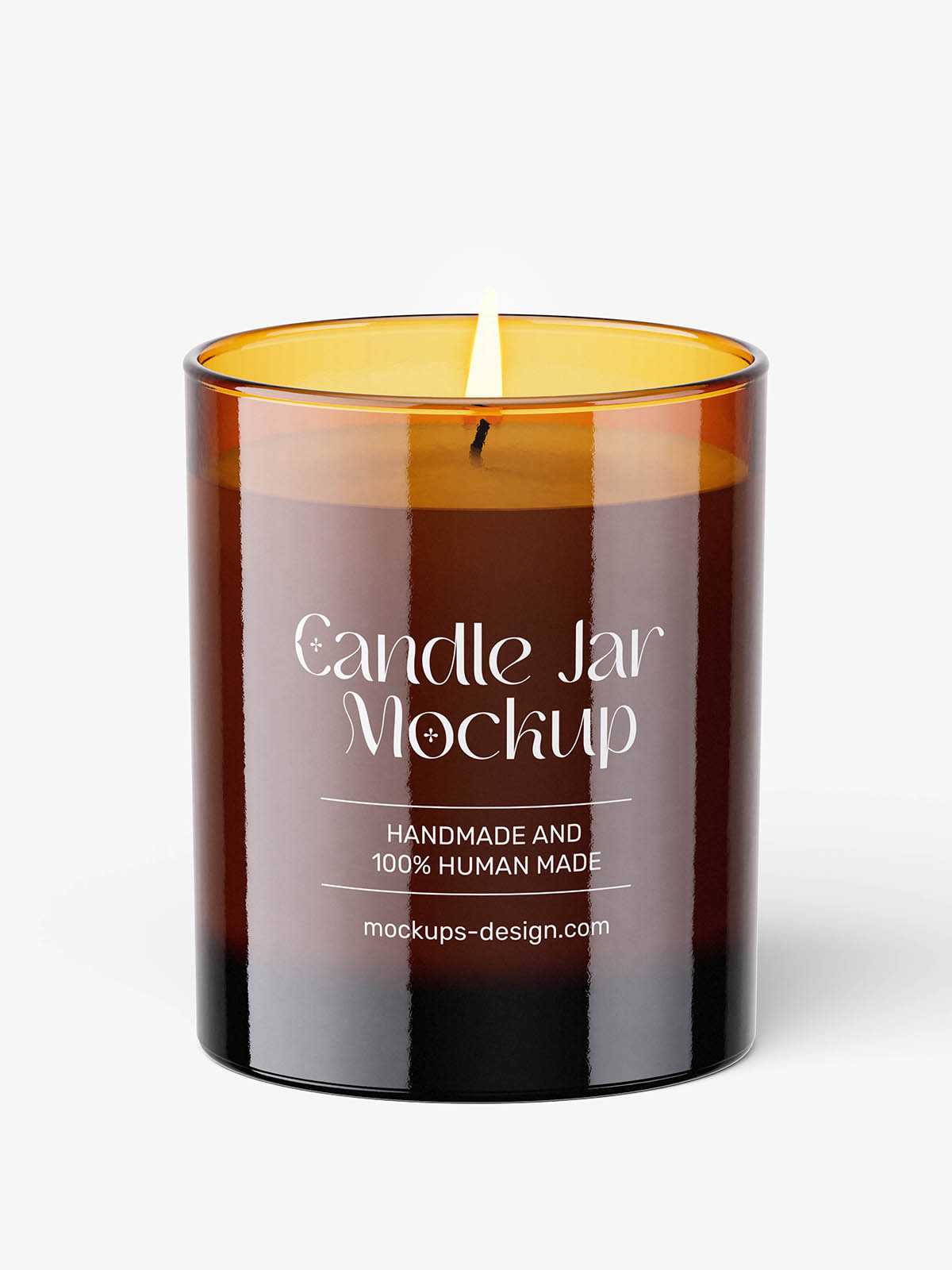 Amber candle jar mockup