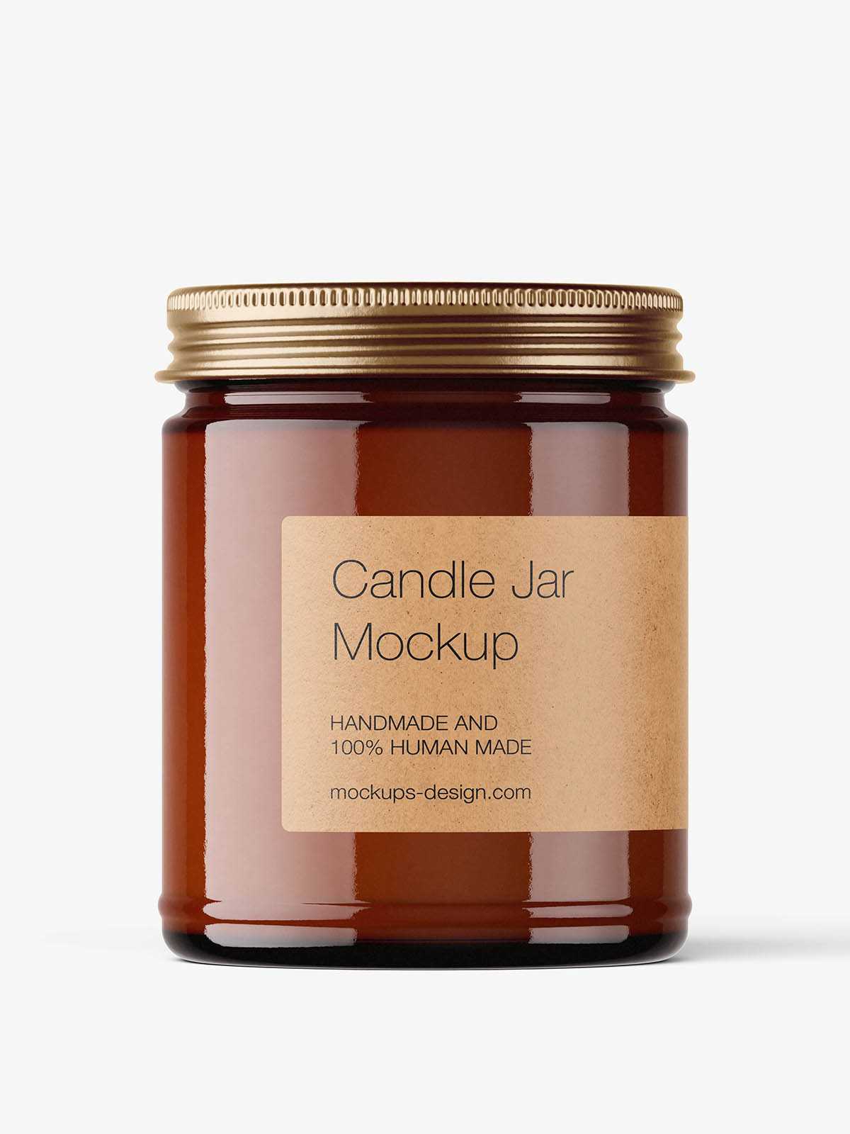 Amber candle jar mockup