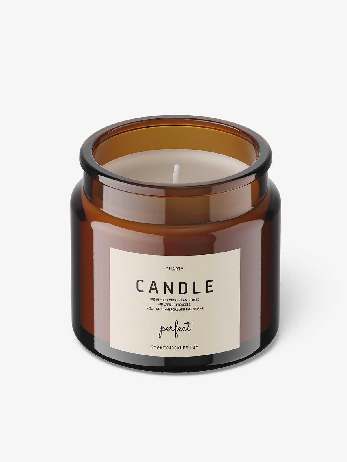 Amber candle mockup