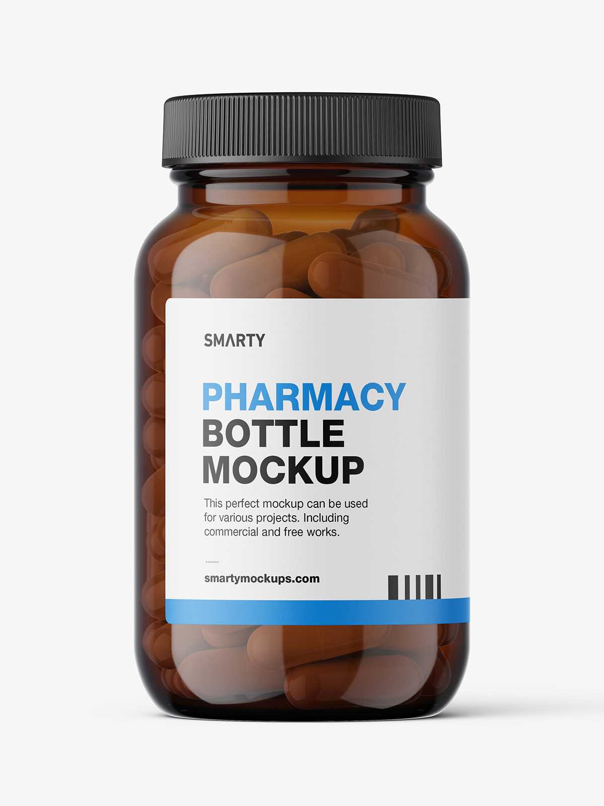 Amber capsules jar mockup