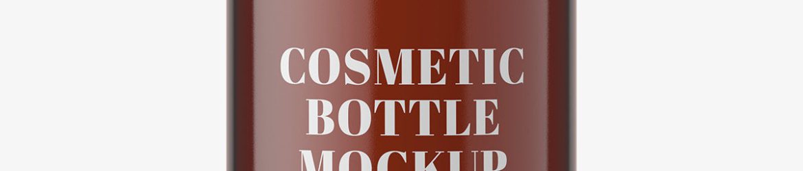 Amber cosmetic bottle mockup