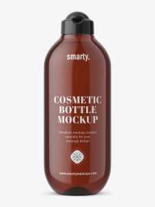 Amber cosmetic bottle mockup