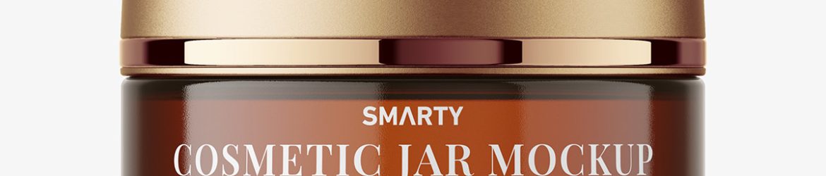 Amber cosmetic jar mockup