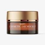 Amber cosmetic jar mockup