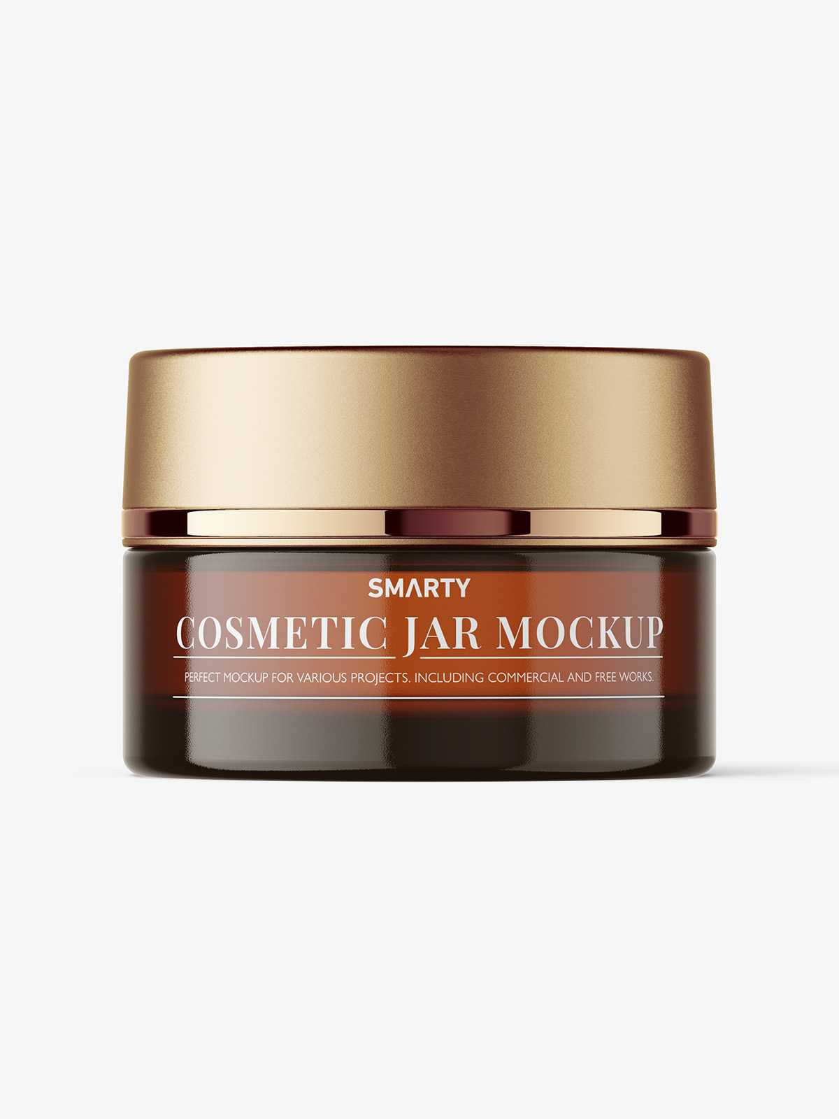 Amber cosmetic jar mockup