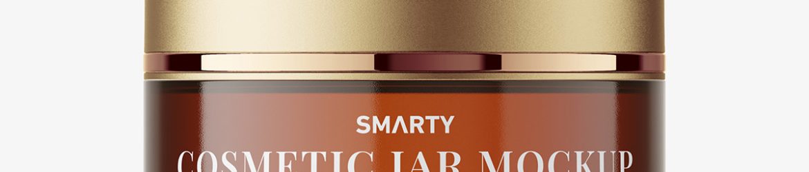 Amber cosmetic jar mockup