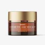 Amber cosmetic jar mockup