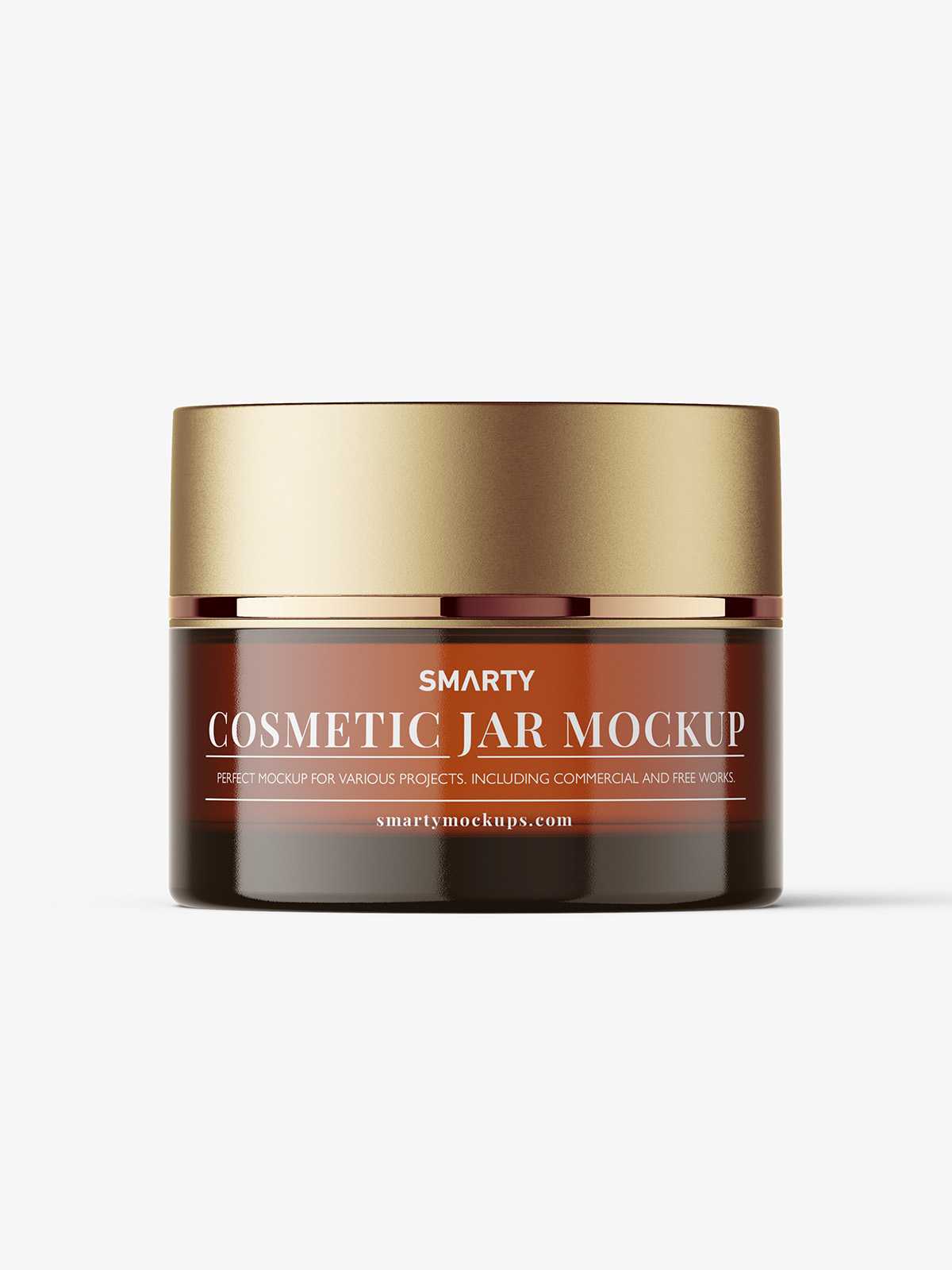Amber cosmetic jar mockup