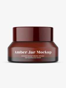 Amber cream jar mockup / 15 g